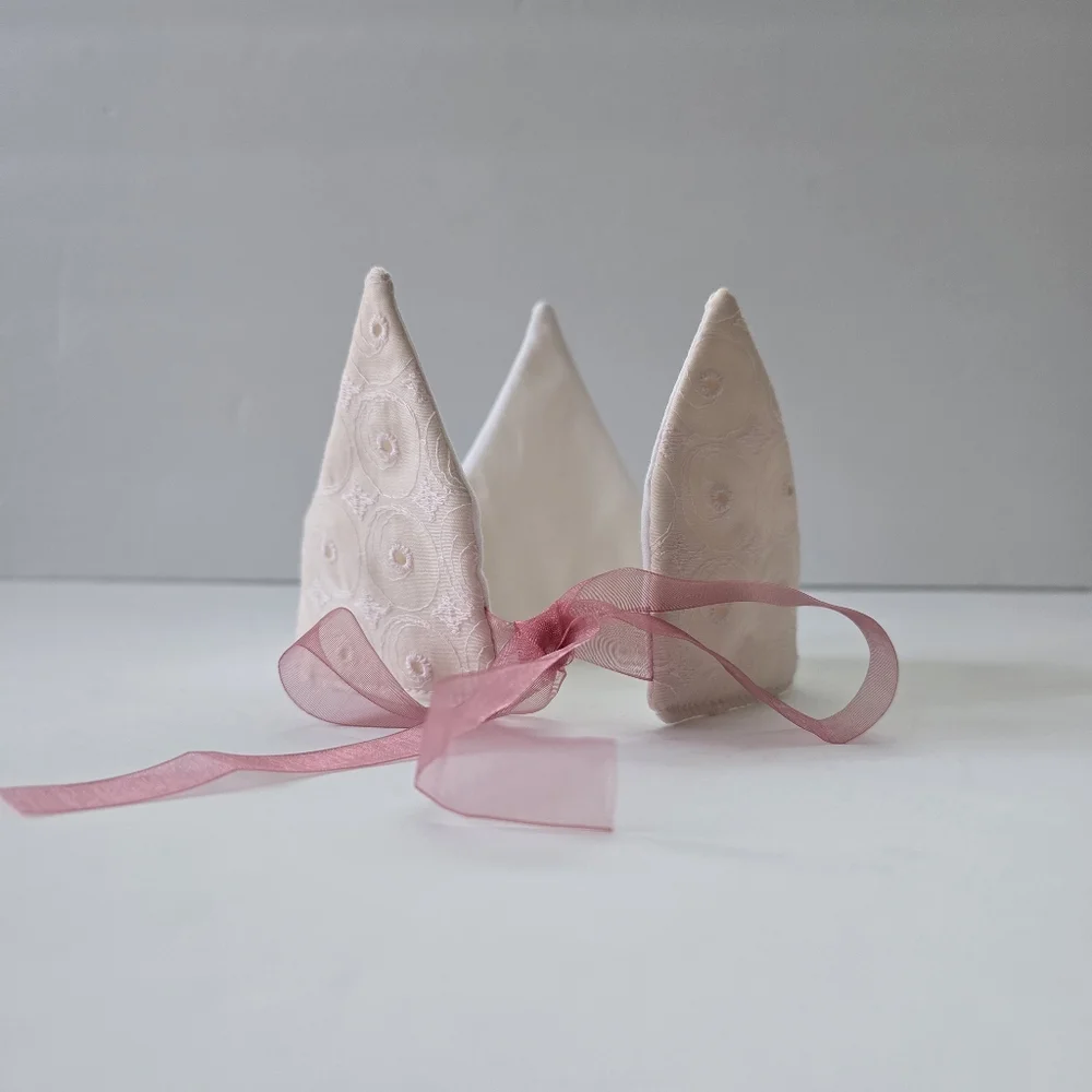 NEW Handmade Girl Dusty Pink Embroidered Lace Fabric Baby Birthday Crown